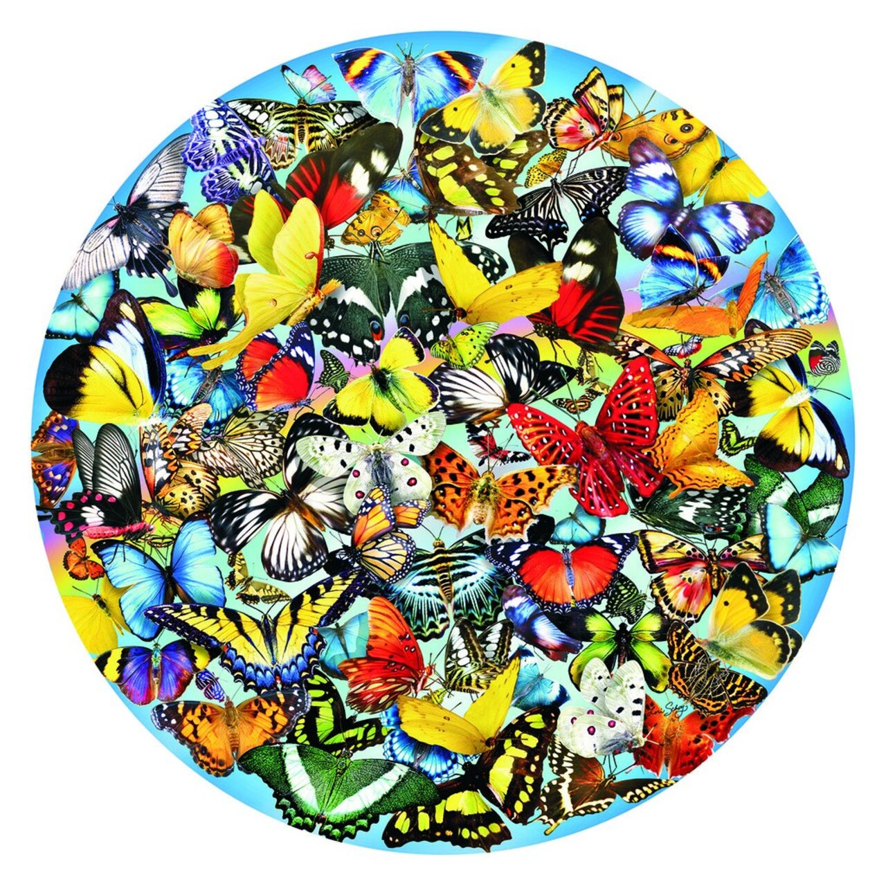 Sunsout Butterflies in the Round 1000 pc Round Jigsaw Puzzle 34953